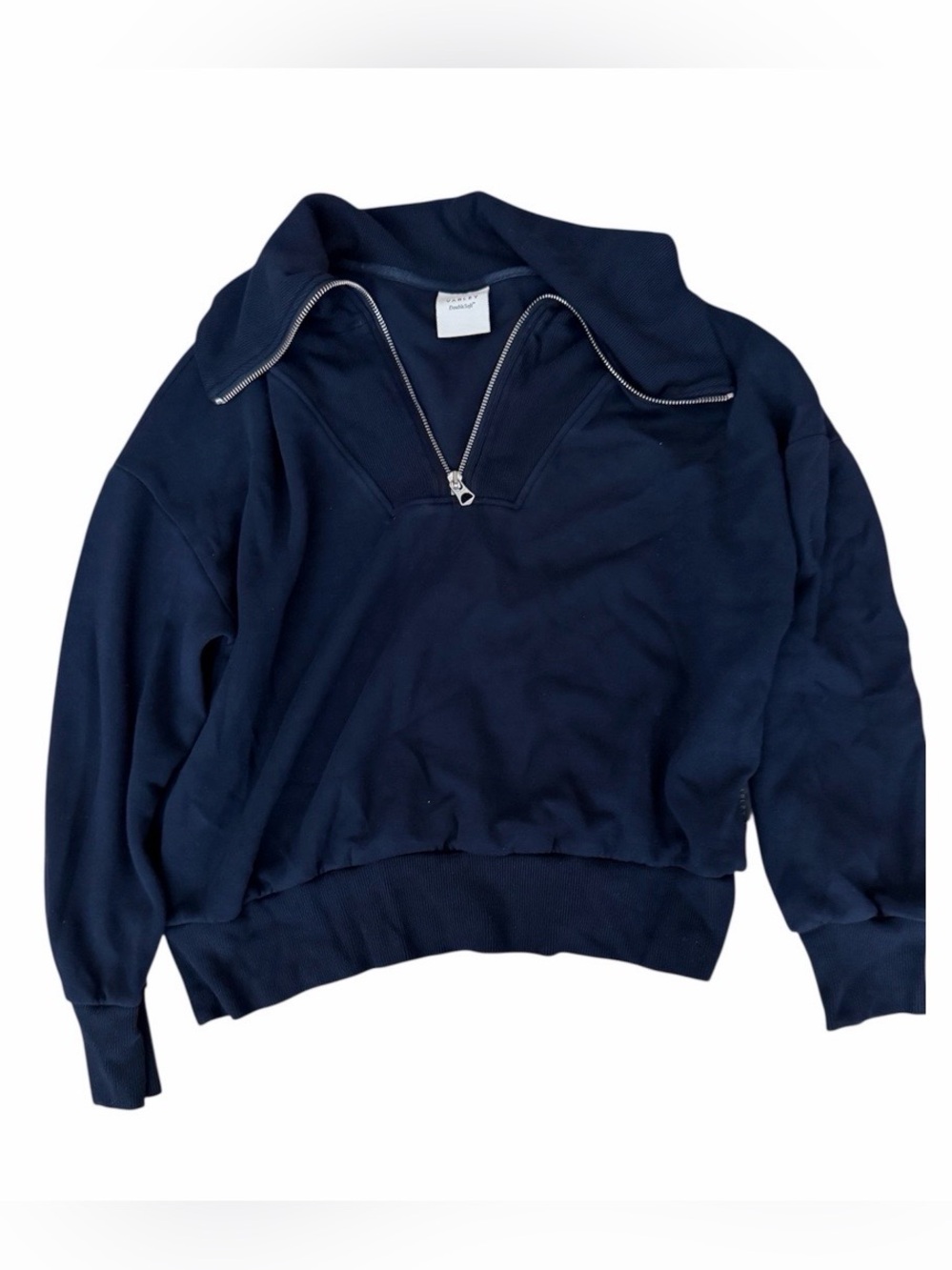 Varley Hawley Half Zip Sweatshirt Women Small Navy Blue Double Soft Pullover